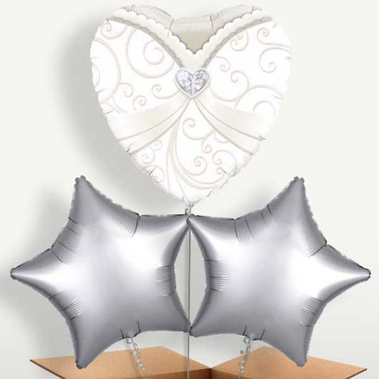 Wedding Dress Helium Bunch of Balloons | Small Indoor Plants