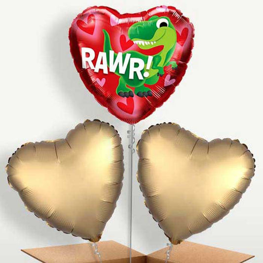 Rawr Dinosaur Trio Balloon Bunch inflated with Helium | Small Indoor Plants