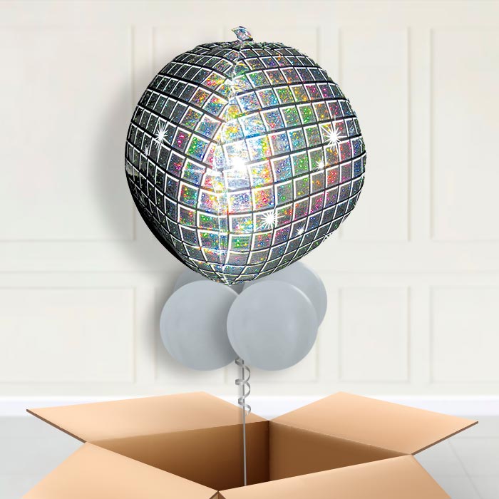 Holographic Disco Ball (Birthday) Orbz Balloon in a Box - Orbz Balloon | Small Indoor Plants