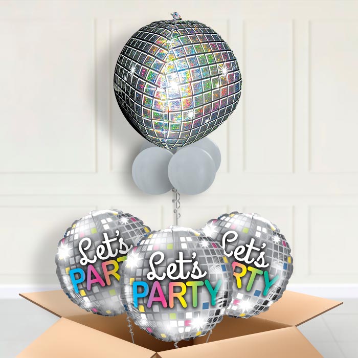 Holographic Disco Ball (Party) Orbz Balloon in a Box - Orbz Balloon with 3 Balloons | Small Indoor Plants