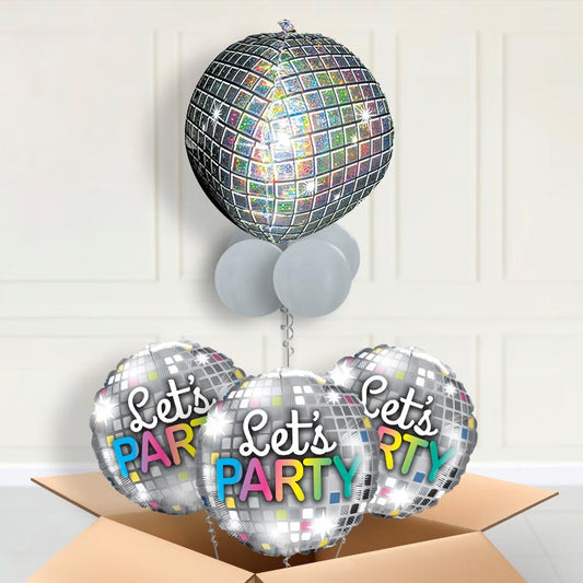 Holographic Disco Ball (Party) Orbz Balloon in a Box - Orbz Balloon with 3 Balloons | Small Indoor Plants