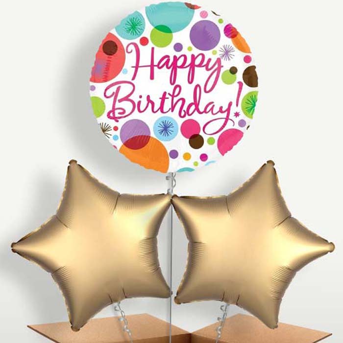 Happy Birthday Pastel Balloons in a Bunch | Small Indoor Plants