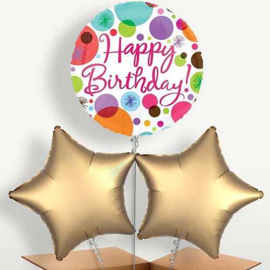 Happy Birthday Pastel Balloons in a Bunch | Small Indoor Plants