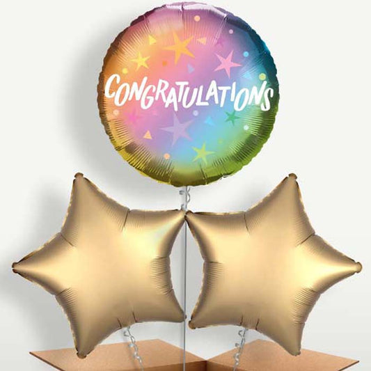 Congratulations Ombre Stars Bunch of Balloons | Small Indoor Plants