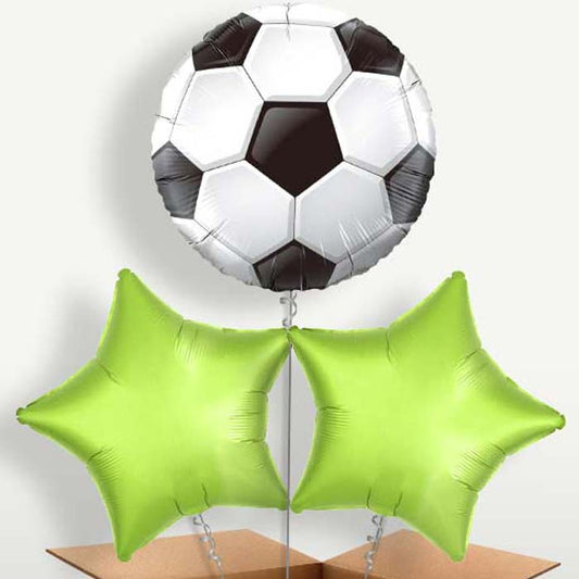 Football Design Trio Balloon Bunch inflated with Helium | Small Indoor Plants