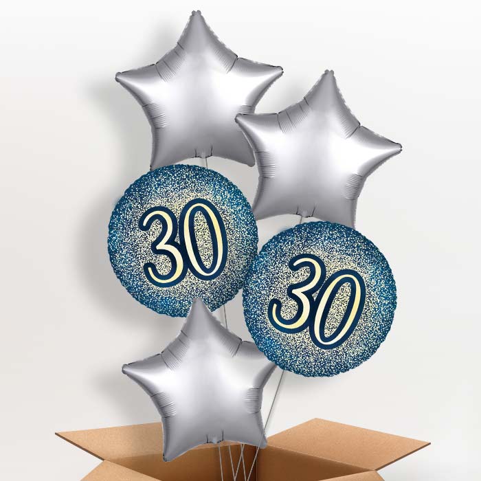 Navy and Gold 30th Birthday Foil Balloon in a Box