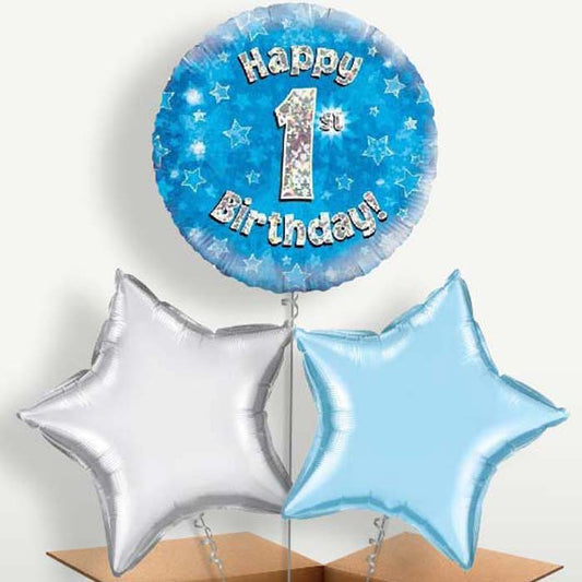 Blue Star 1st Birthday Bunch of Balloons | Small Indoor Plants