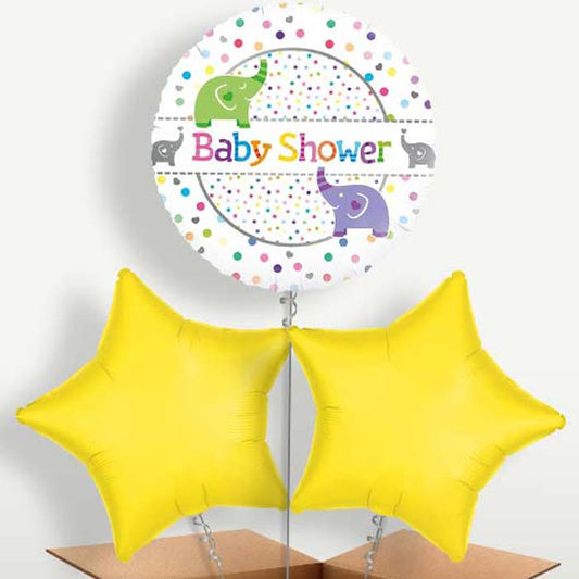 Elephant Baby Shower Trio Balloon Bunch inflated with Helium | Small Indoor Plants