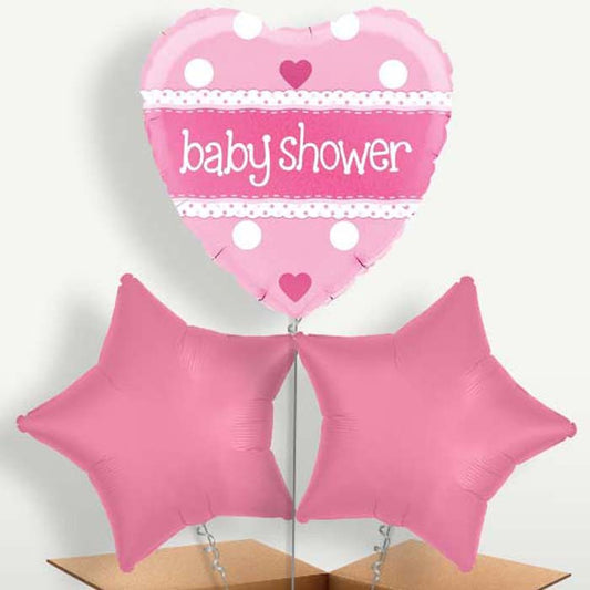 Pink Baby Shower Balloon Bunch inflated with Helium | Small Indoor Plants