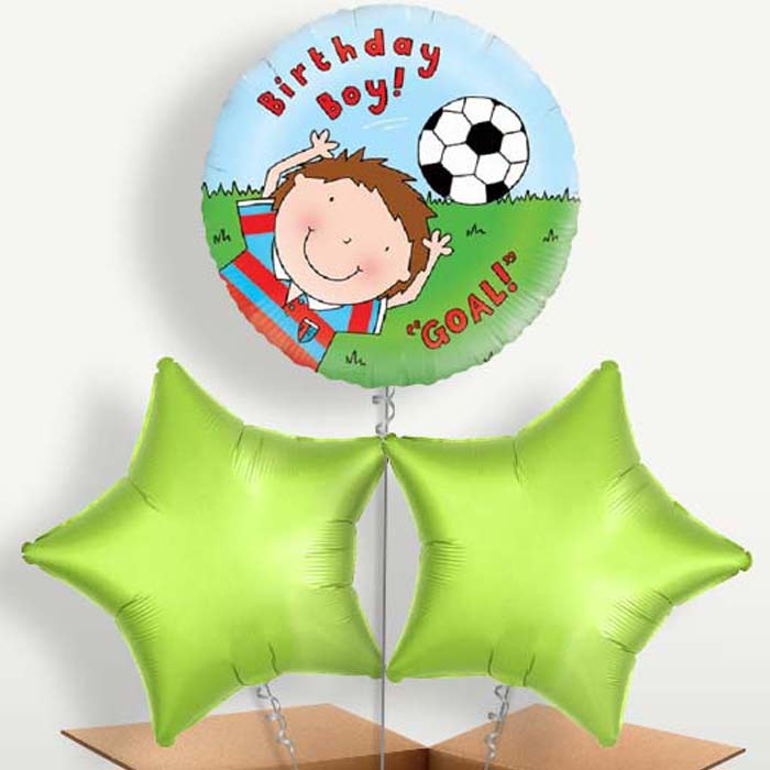Football Birthday Boy Trio Balloon Bunch | Small Indoor Plants