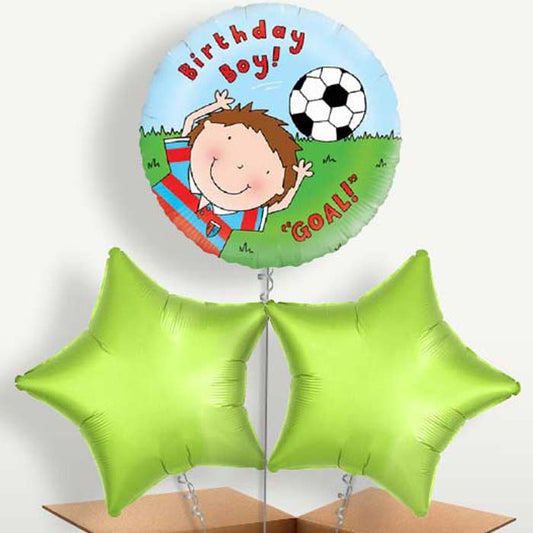 Football Birthday Boy Trio Balloon Bunch | Small Indoor Plants