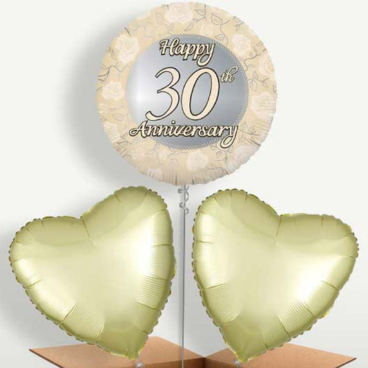 30th Wedding Anniversary Bunch of Balloons | Small Indoor Plants