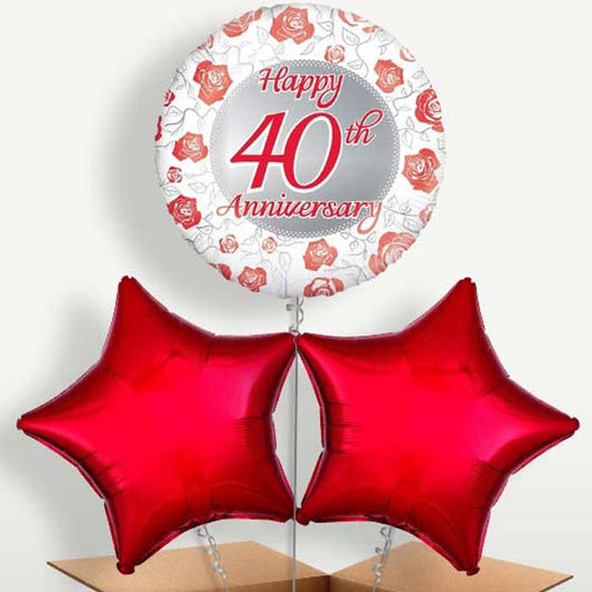 40th Wedding Anniversary Bunch of Balloons | Small Indoor Plants