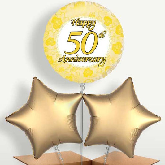 50th Wedding Anniversary Bunch of Balloons | Small Indoor Plants