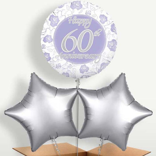 60th Wedding Anniversary Bunch of Balloons | Small Indoor Plants