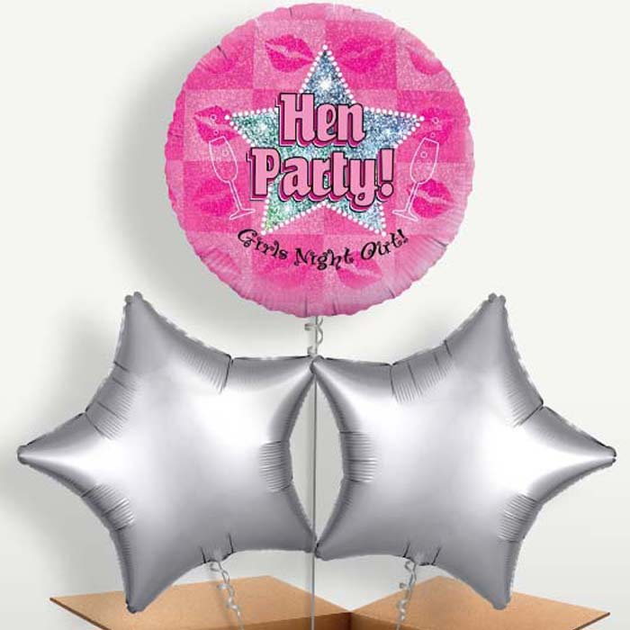 Hen Party Night Out Balloons in a Bunch Inflated with Helium | Small Indoor Plants