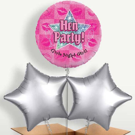 Hen Party Night Out Balloons in a Bunch Inflated with Helium | Small Indoor Plants