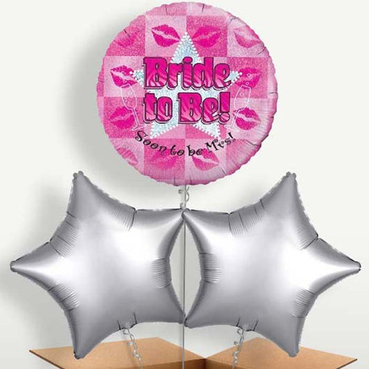 Bride to Be Mrs Bunch of Balloons inflated with Helium | Small Indoor Plants