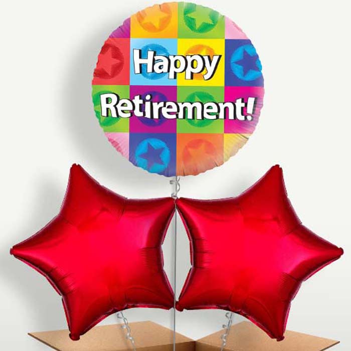 Retirement Star Trio Balloon Bunch inflated with Helium | Small Indoor Plants