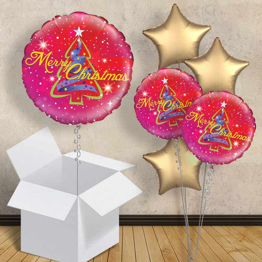 Christmas Tree Merry Christmas Balloon in a Box - 1 Balloon | Small Indoor Plants