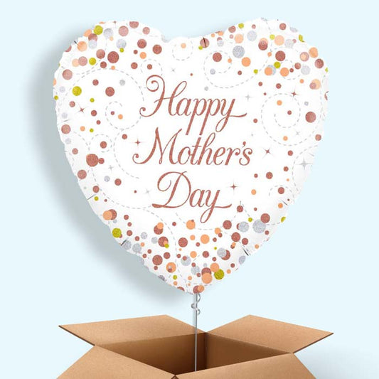 Mother’s Day Rose Gold Confetti Balloon in a Box