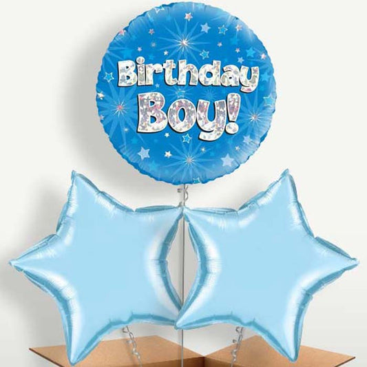 Birthday Boy Blue Stars Bunch of Balloons | Small Indoor Plants