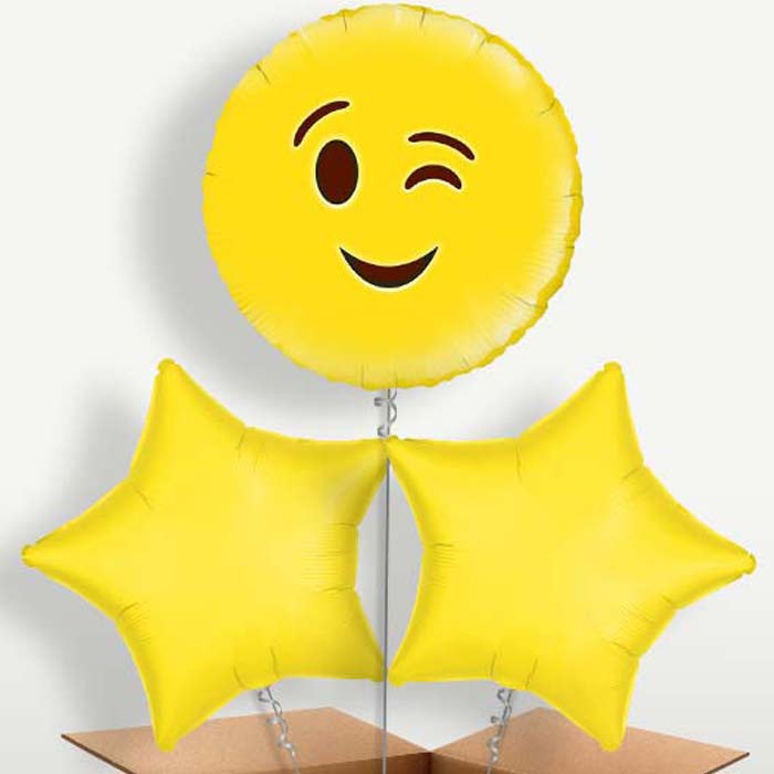 Wink Emoji Helium Bunch of Balloons | Small Indoor Plants