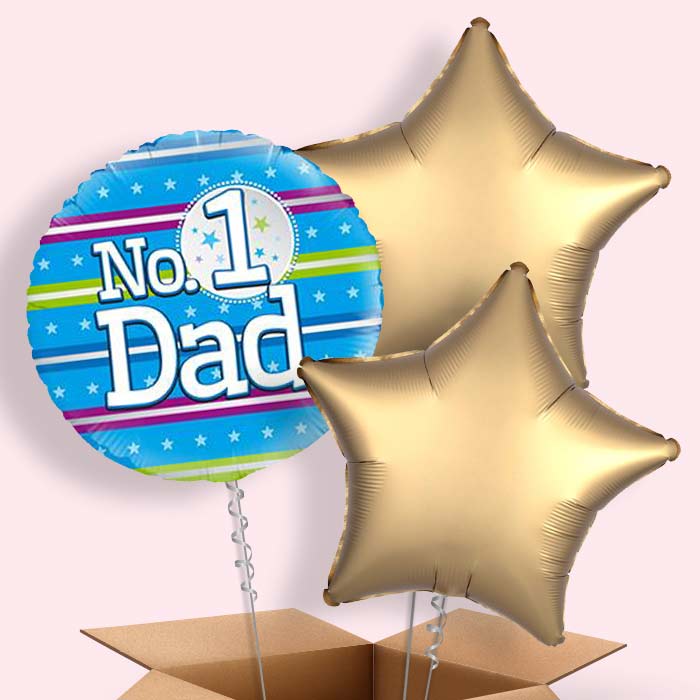 No 1 Dad 3 Balloon Bouquet in a Box