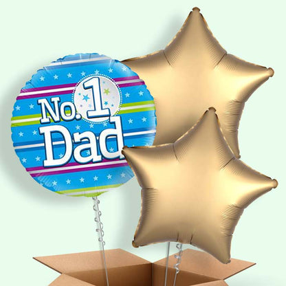 No 1 Dad 3 Balloon Cluster in a Box