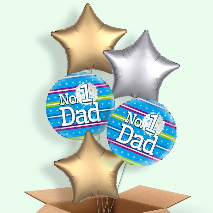 No 1 Dad 5 Balloon Bouquet in a Box