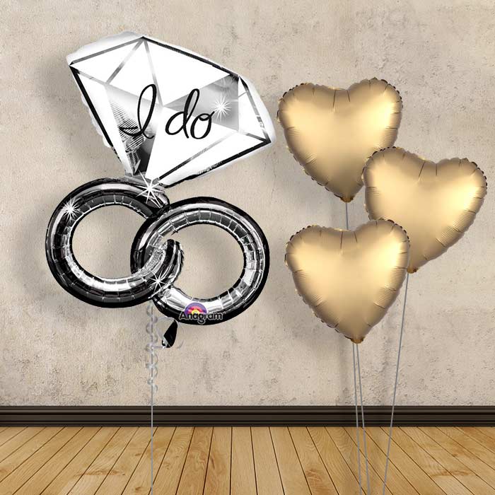 Balloon Bouquet Wedding - I Do Ring - Plain Bouquet | Small Indoor Plants