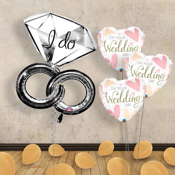 Balloon Bouquet Wedding - I Do Ring - Themed Bouquet and Latex | Small Indoor Plants