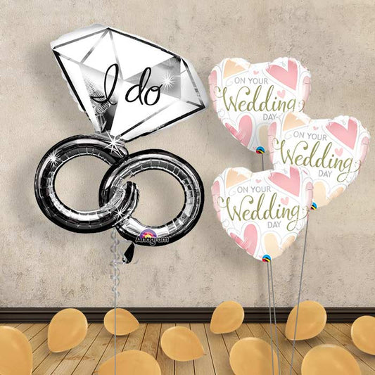 Balloon Bouquet Wedding - I Do Ring - Themed Bouquet and Latex | Small Indoor Plants