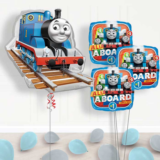 Thomas Balloon Bouquet in a Box - Themed Bouquet and Latex | Small Indoor Plants