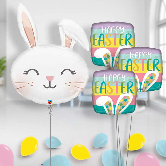 Easter Bunny Balloon Bouquet - Themed Bouquet and Latex | Small Indoor Plants