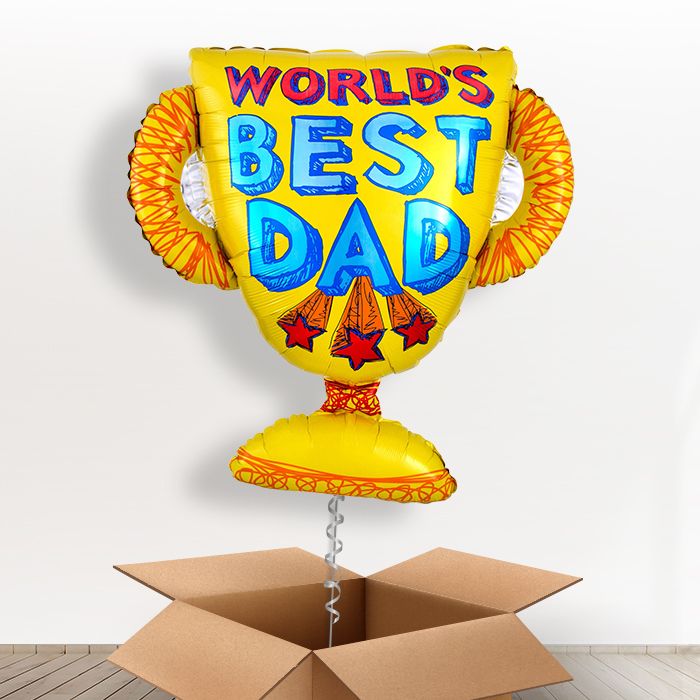 Best Dad Trophy Giant Helium Balloon in a Box Gift