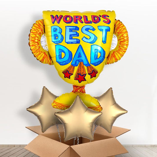 World's Best Dad Trophy Giant Balloon in a Box Gift