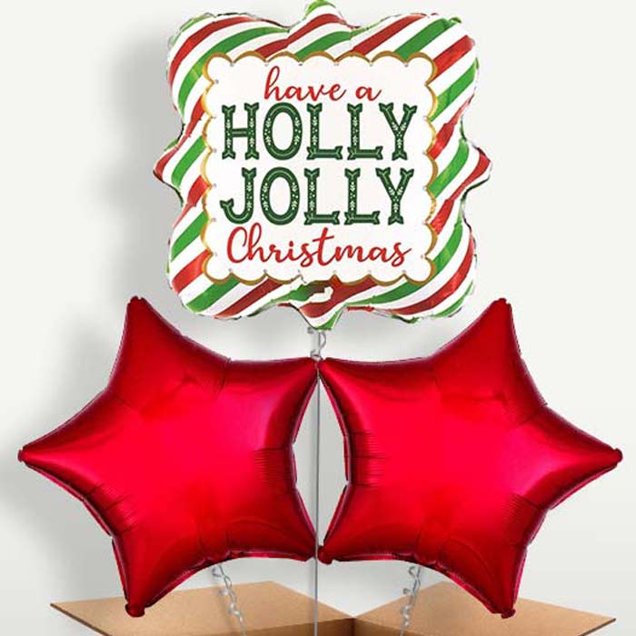 Holly Jolly Christmas Balloons in a Bunch | Small Indoor Plants