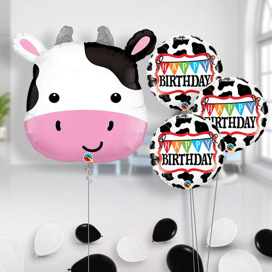 Cow Balloon Bouquet - Themed Bouquet and Latex | Small Indoor Plants