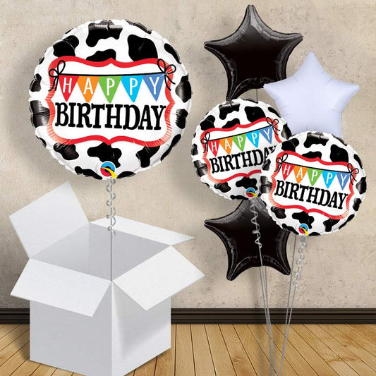 Happy Birthday Cow Print Balloons in a Box - 1 Balloon | Small Indoor Plants