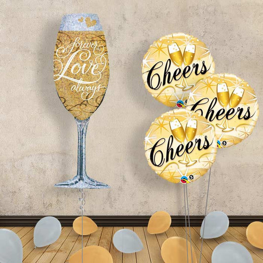 Forever Love Inflated Helium Balloons Delivered - Themed Bouquet and Latex | Small Indoor Plants