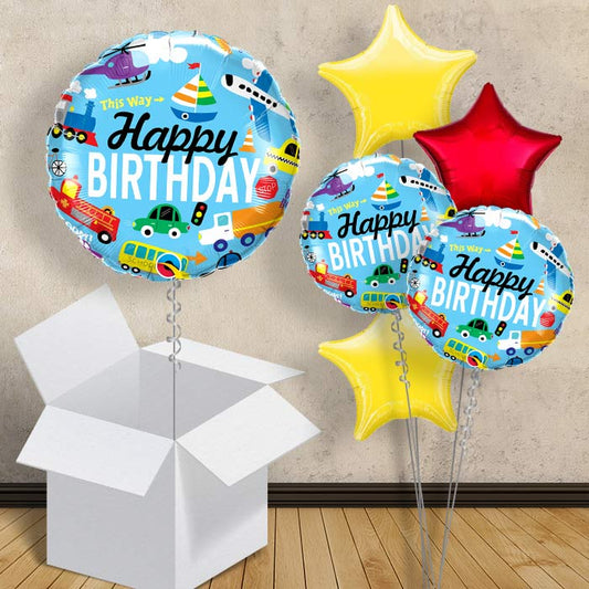 Happy Birthday Transport Balloons in a Box - 1 Balloon | Small Indoor Plants