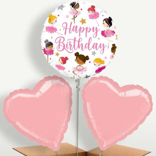Birthday Ballerina Bunch of Balloons inflated with Helium | Small Indoor Plants