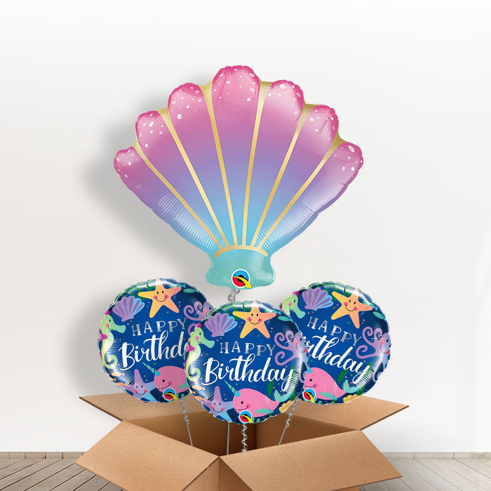 Ombre Seashell Balloons in a Box