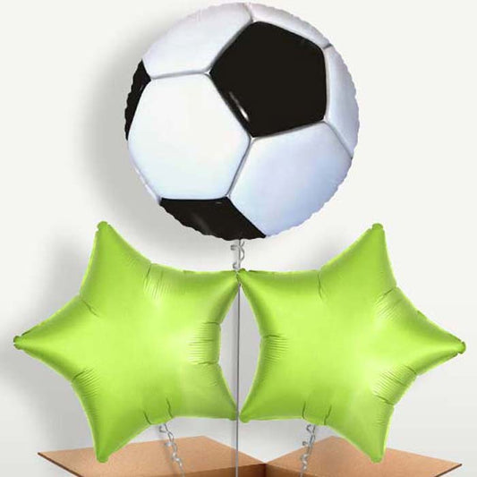 Football Themed Trio Balloon Bunch inflated with Helium | Small Indoor Plants