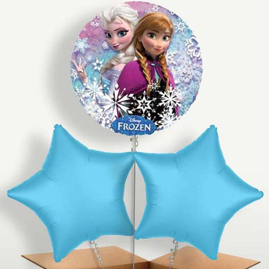 Frozen Snowflake Trio Balloon Bunch inflated with Helium | Small Indoor Plants