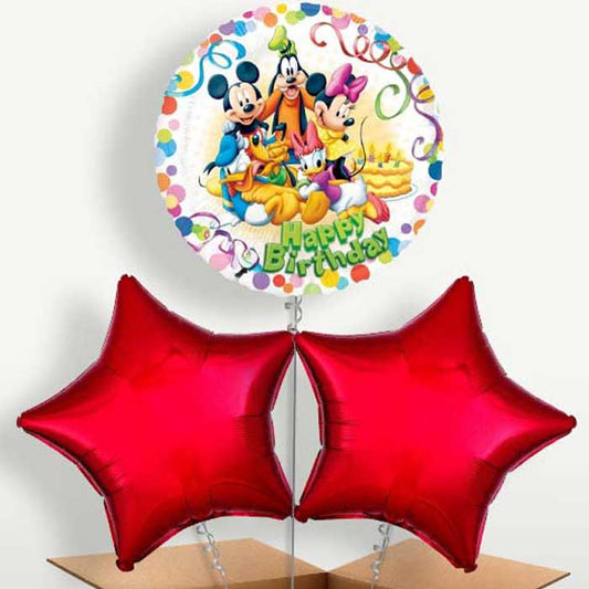 Mickey Mouse (Friends) Bunch of Balloons inflated with Helium | Small Indoor Plants