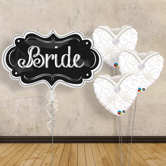 Personalised Wedding Balloons - Bride Chalkboard - Themed Bouquet | Small Indoor Plants