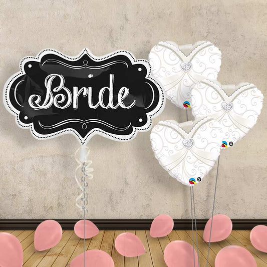 Personalised Wedding Balloons - Bride Chalkboard - Themed Bouquet and Latex | Small Indoor Plants