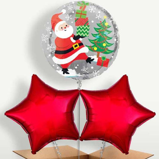 Christmas Santa & Penguin Bunch of Balloons | Small Indoor Plants